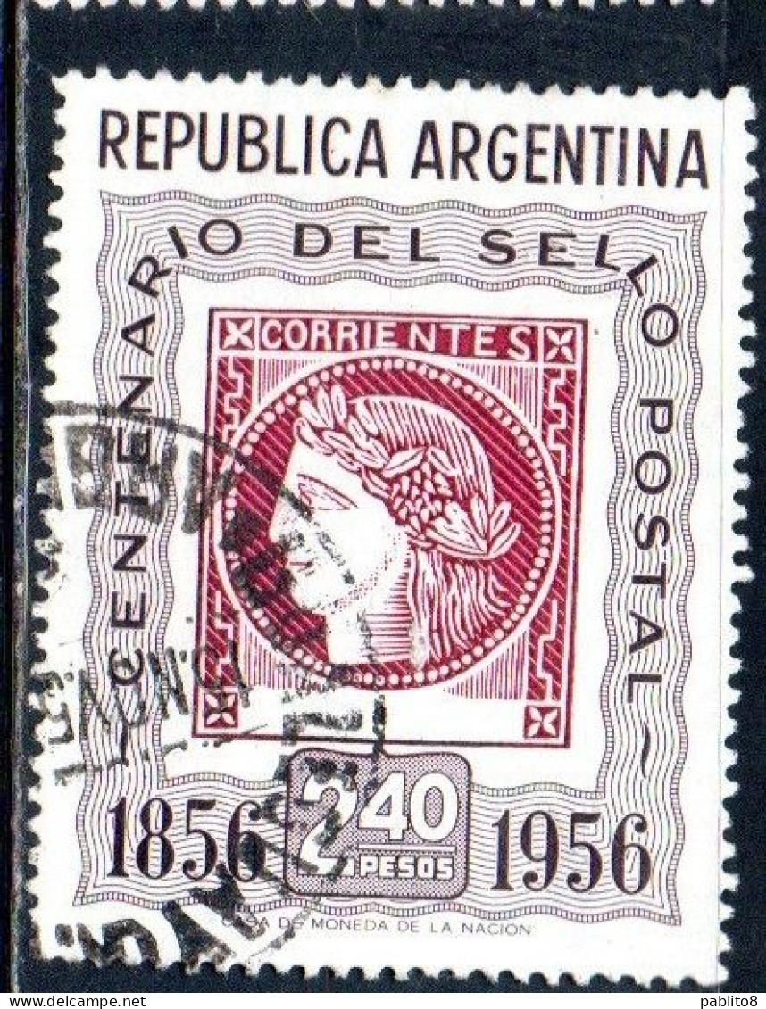 ARGENTINA 1956 CENTENARY OF ARGENTINE POSTAGE STAMP OF 1860 -1874 2.40p USED USADO OBLITERE' - Used Stamps