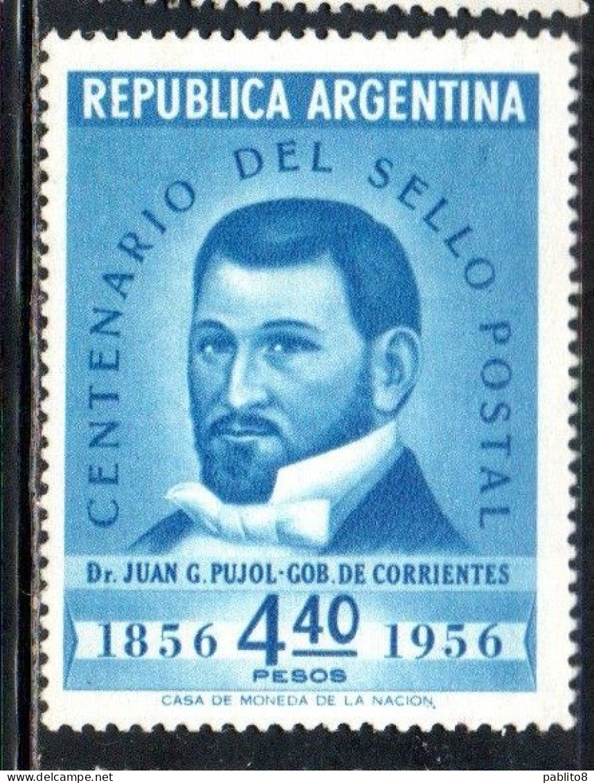 ARGENTINA 1956 CENTENARY OF ARGENTINE POSTAGE STAMP JUAN G. PUJOL 4.40p MH - Nuevos