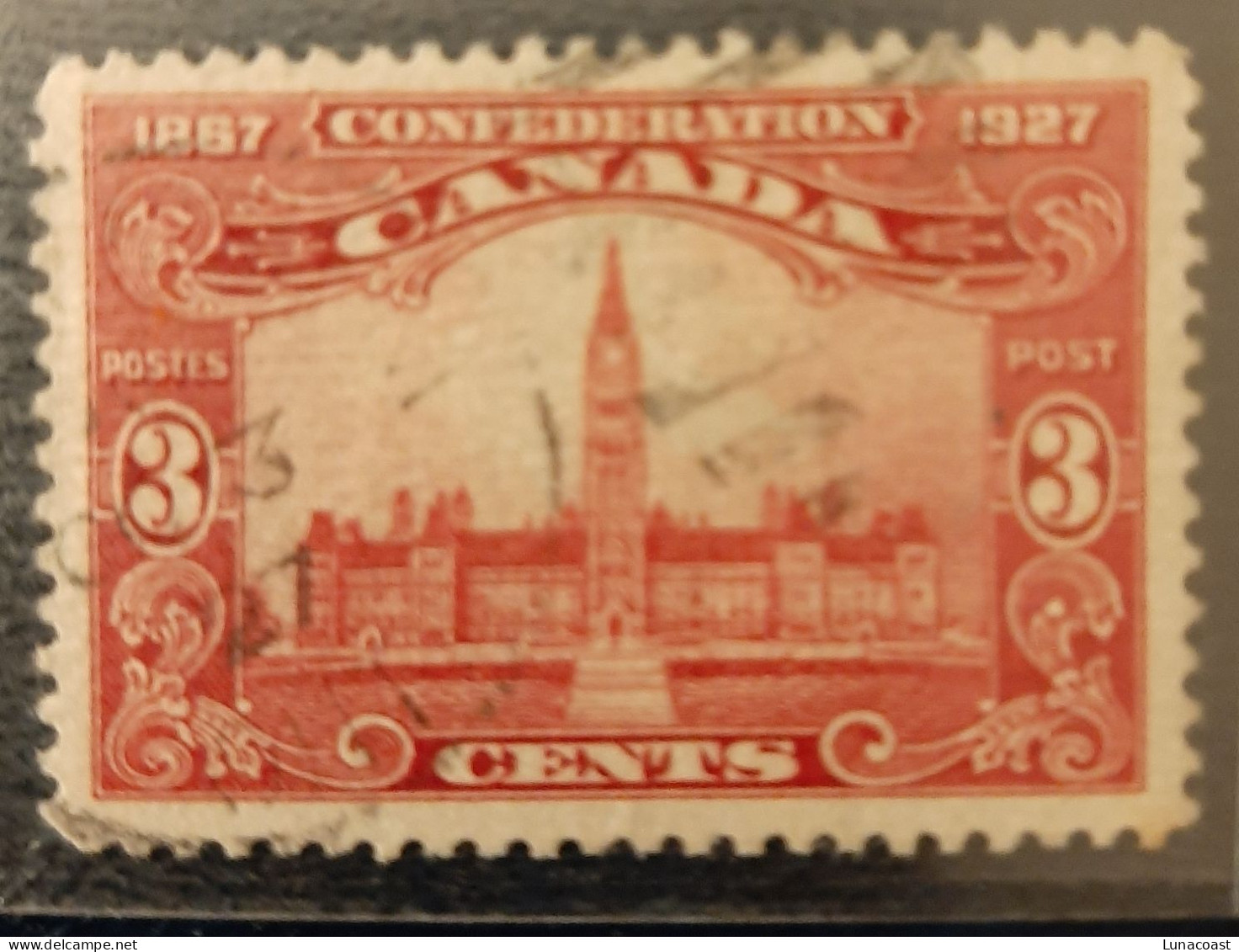 Canada 1927 USED Sc.#143  3c,  Parliament Buildings - Oblitérés