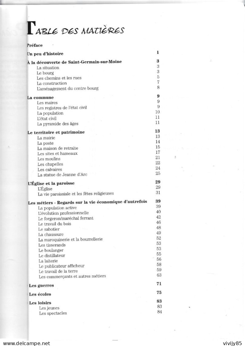 49 - Livre illustré de 119 pages " St GERMAIN SUR MOINE de 1900 à 2000 "