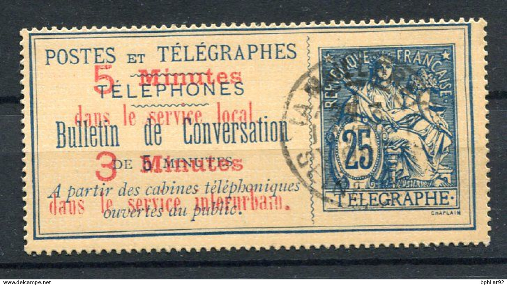 !!! TIMBRE TELEPHONE N°13 OBLITERE - Telegraaf-en Telefoonzegels