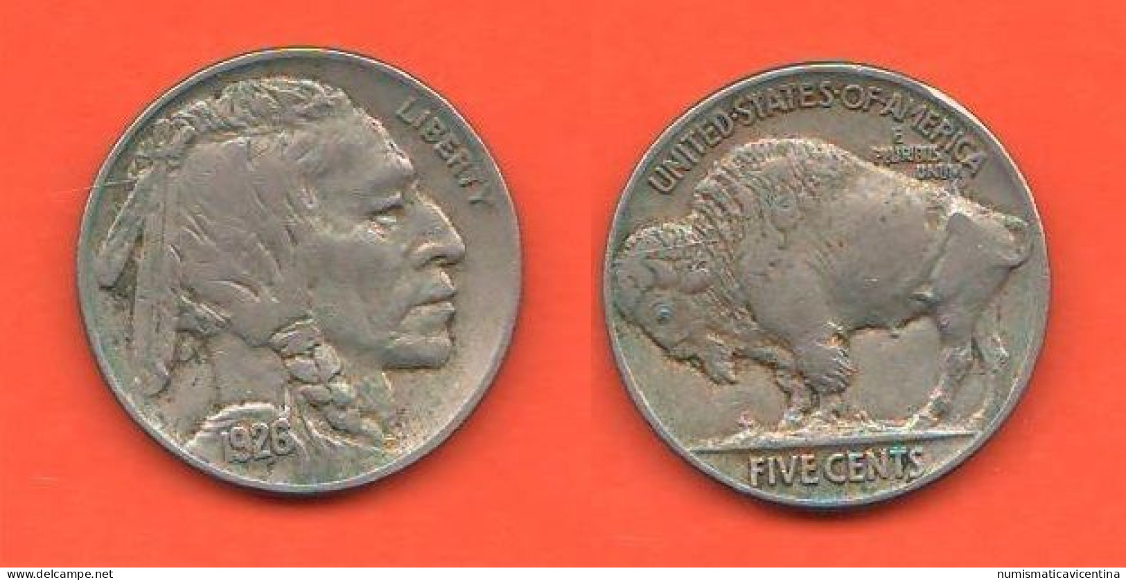 America 5 Five Cents 1926 Buffalo États-Unis Amérique USA 5 Centesimi Nickel Coin - 1913-1938: Buffalo