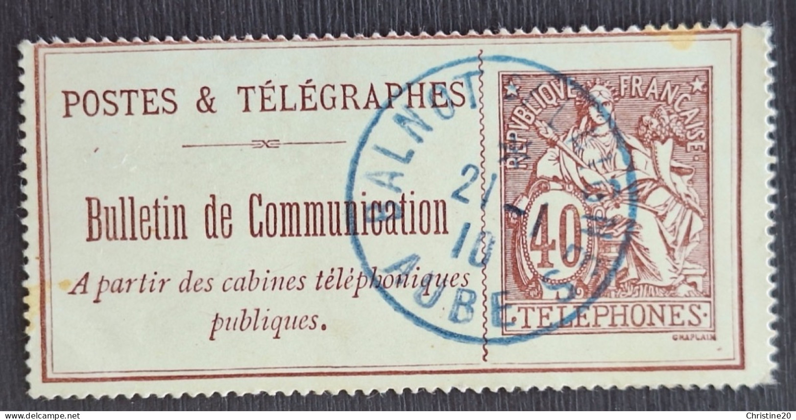 France 1910  N°26  Ob CaD En Bleu  TTB - Télégraphes Et Téléphones