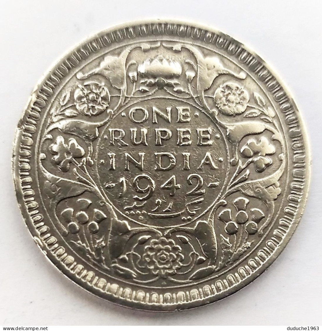 Inde Britannique - 1 Roupie Georges V Bombay 1942. Argent - Kolonien