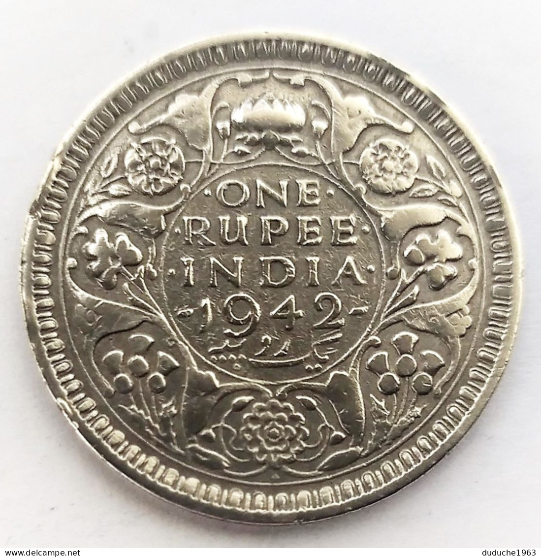 Inde Britannique - 1 Roupie Georges V Bombay 1942. Argent - Colonias