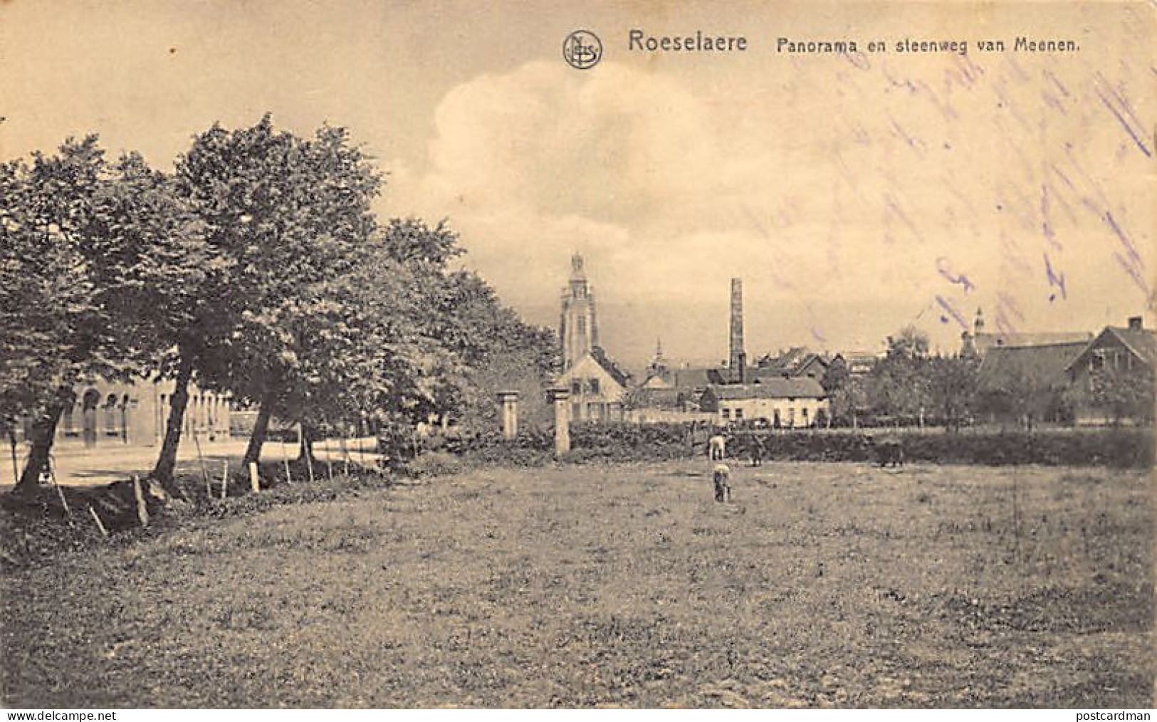 België - ROESELARE (W. Vl.) Panorama En Stenweg Van Meenen - Röselare