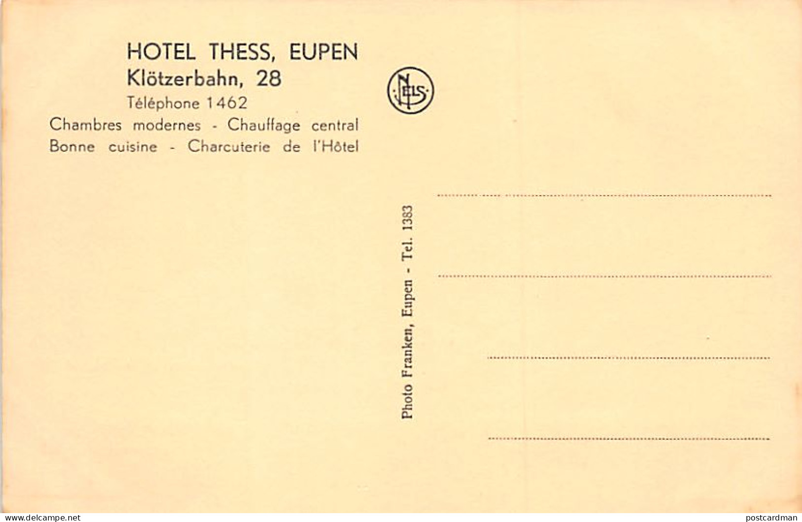 Belgique - EUPEN (Liège) Hotel Tess, Klötzerbahn 28 - Eupen