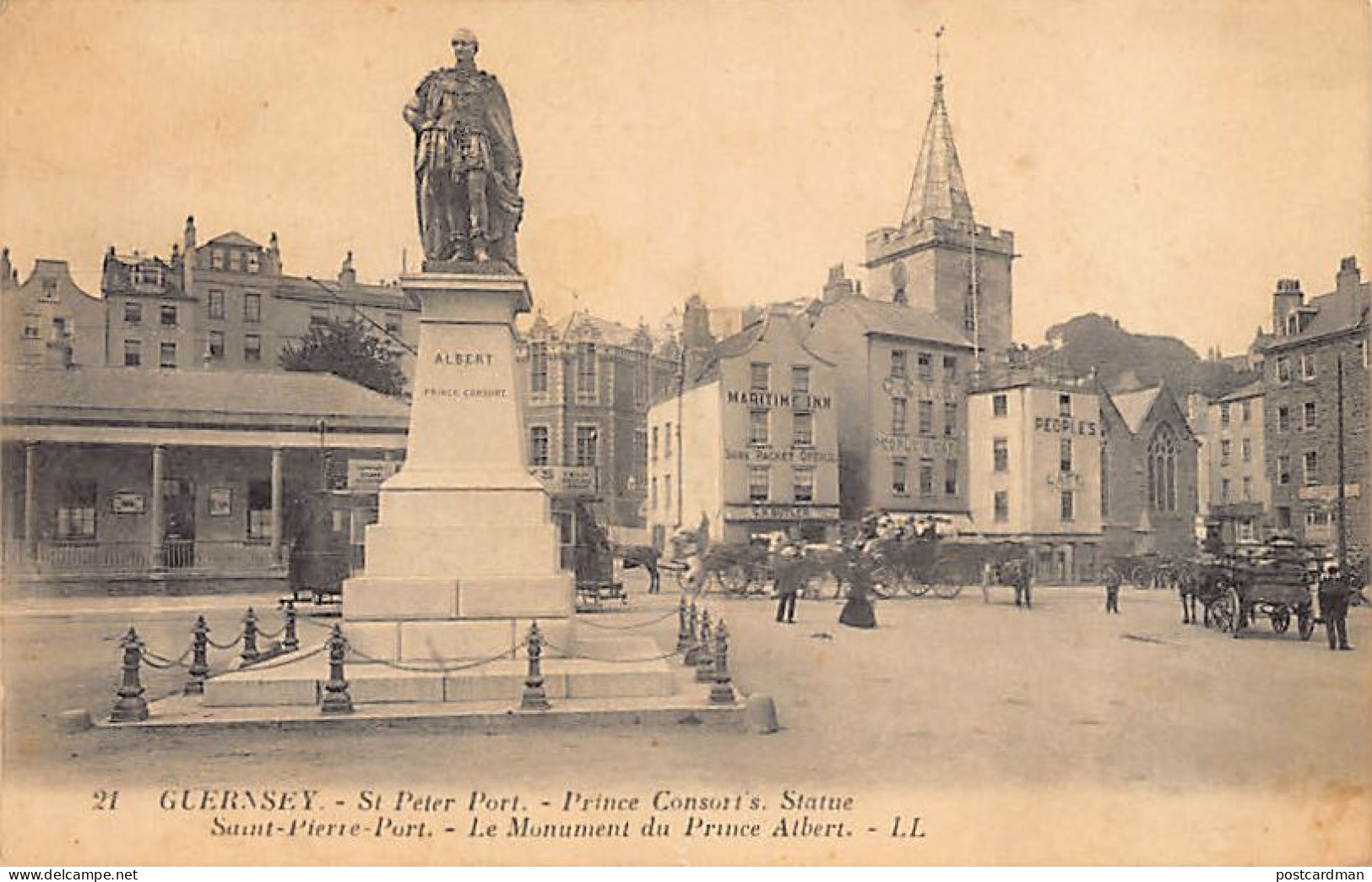 Guernsey - ST. PETER PORT - Prince Albert's Statue - Publ. Levy L.L. 21 - Guernsey
