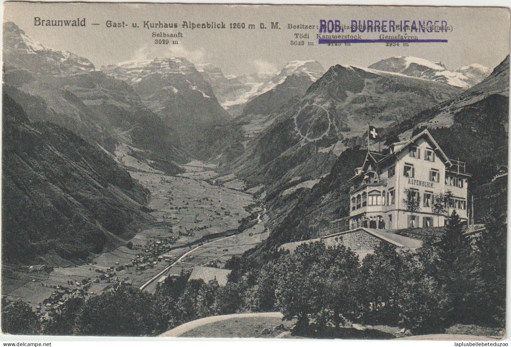 CPA - SUISSE - GLARIS - BRAUNWALD - Hotel ALPENBLICK - Rob. Durrer Ifanger - Vers 1910 - Pas Courant - Braunwald