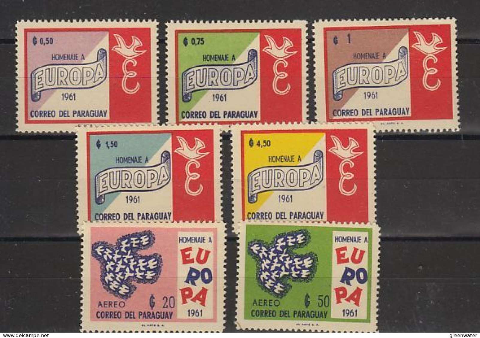 Europa 1961 Paraguay 7v Perforated ** Mnh (59229) - 1961