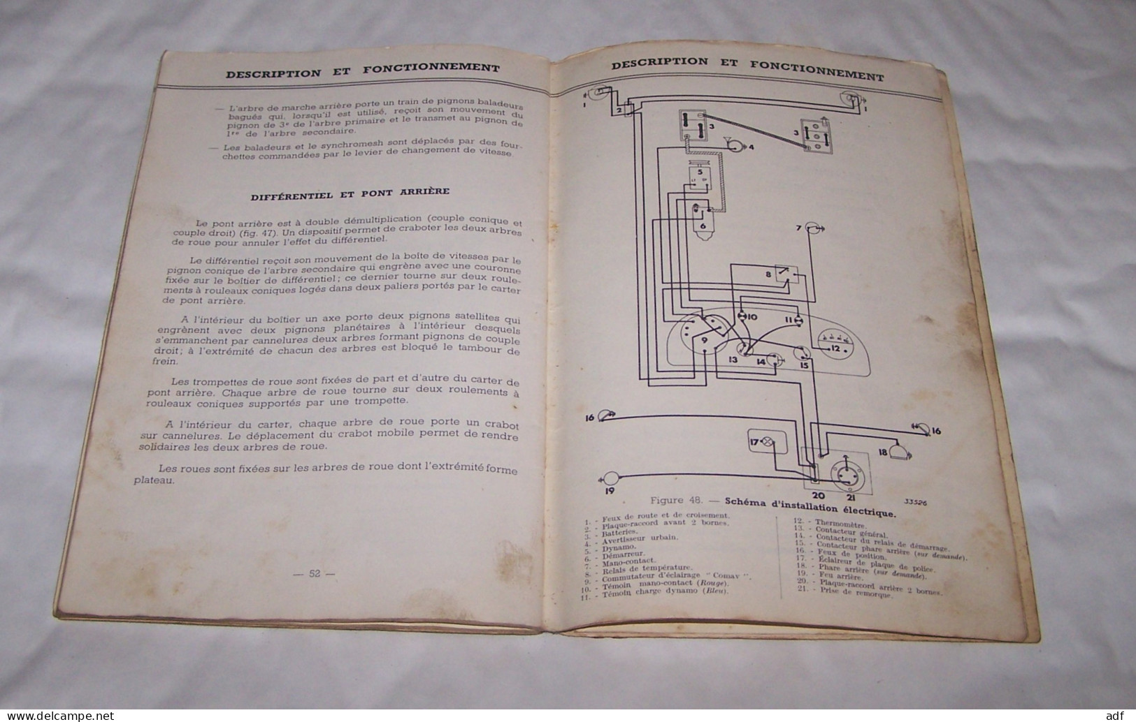 GUIDE D'UTILISATION ET D'ENTRETIEN TRACTEUR RENAULT TYPE R. 7050, 1956, AGRICULTURE, TRACTEURS