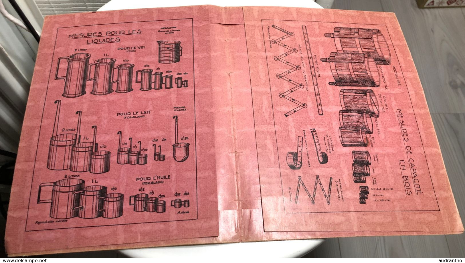 Protège-cahier Des Années 30 LE RUSTIC Avec Tables Et Mesures Liquides - Biscottes