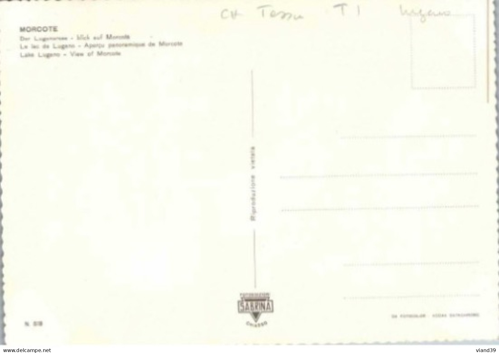 MORCOTE. -  Panorama.  Lac De Lugano       Non écrite - Morcote