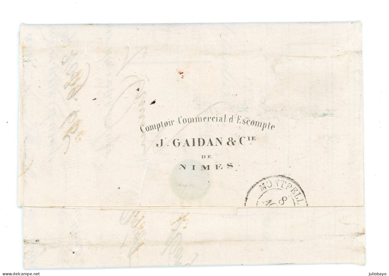7 Aout 1856 L.A.C. N°17A Luxe Avec 1 Voisin ,PC 2272 NIMES Vers MONTPELLIER;signé Calves - 1849-1876: Klassik