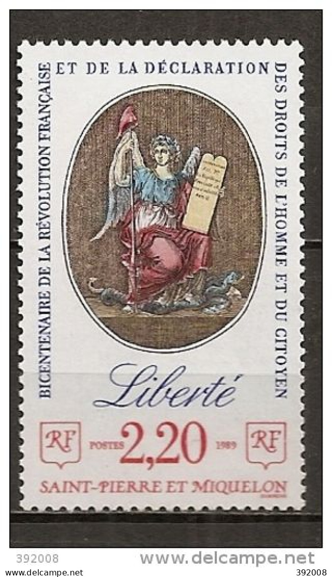 1989 - N° 499**MNH - Bicentenaire De La Révolution Française - Unused Stamps