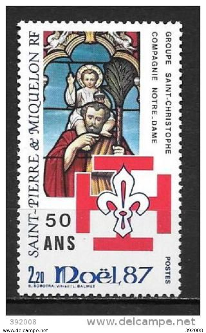 1987 - N° 483**MNH - Noël - 50 Ans De Scoutisme à St Pierre - Unused Stamps