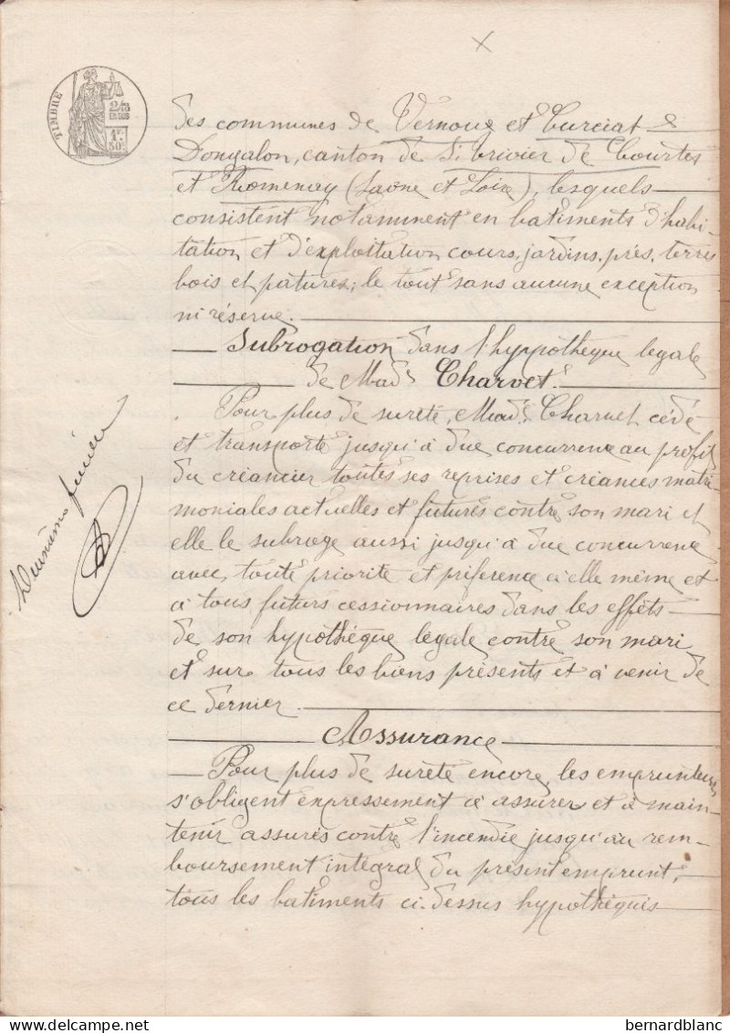 VP 4 FEUILLES - 1886 - ST TRIVIER DE COURTE - VERNOU - ST JEAN SUR REYSSOUZE - CURCIAT DONGALON - ROMENAY - VARENNE - Manuscrits