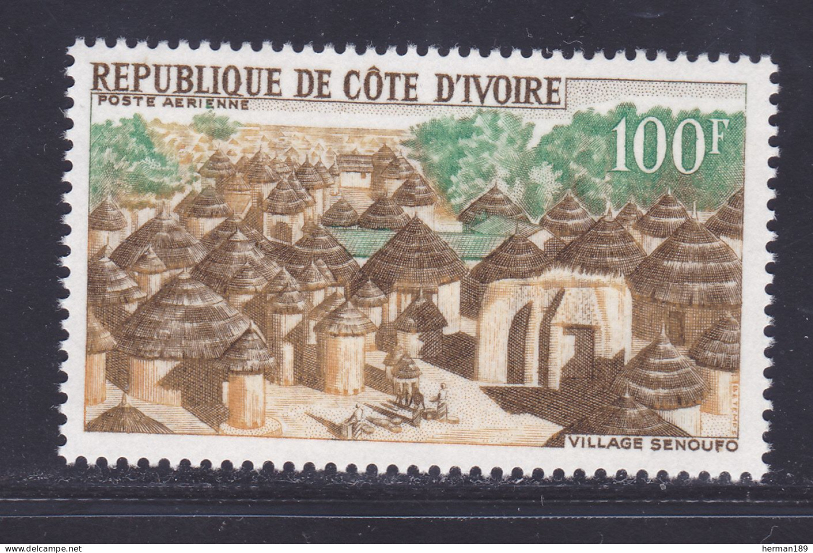 COTE D'IVOIRE AERIENS N°   39 ** MNH Neuf Sans Charnière, TB (D7739) Village Sénoufo - 1968 - Costa De Marfil (1960-...)