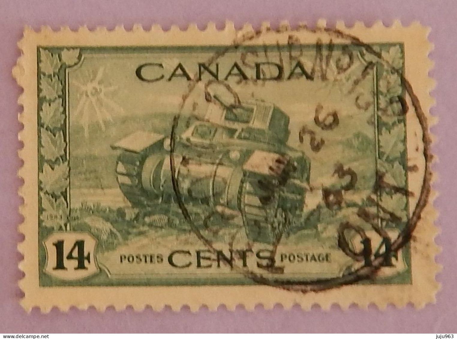 CANADA YT 215 OBLITÉRÉ "CHAR D ASSAUT" ANNÉES 1943/1948 - Used Stamps