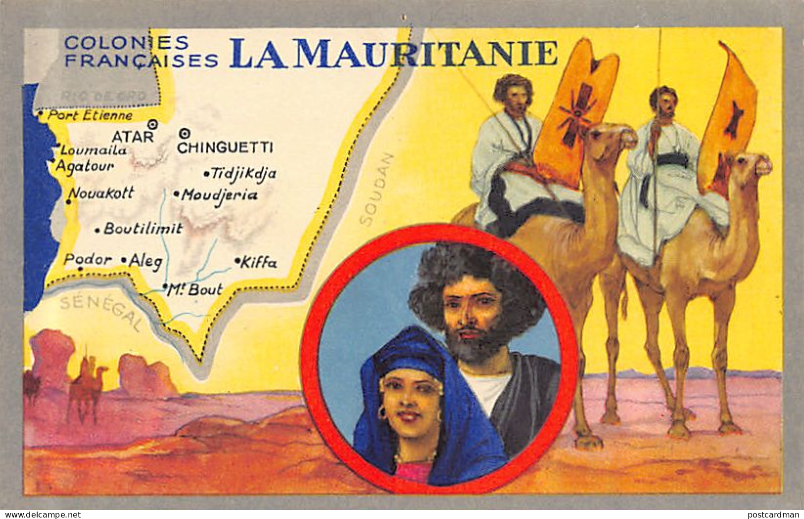 MAURITANIE - Types Maures - Carte Géographique - Ed. Lion Noir  - Mauretanien