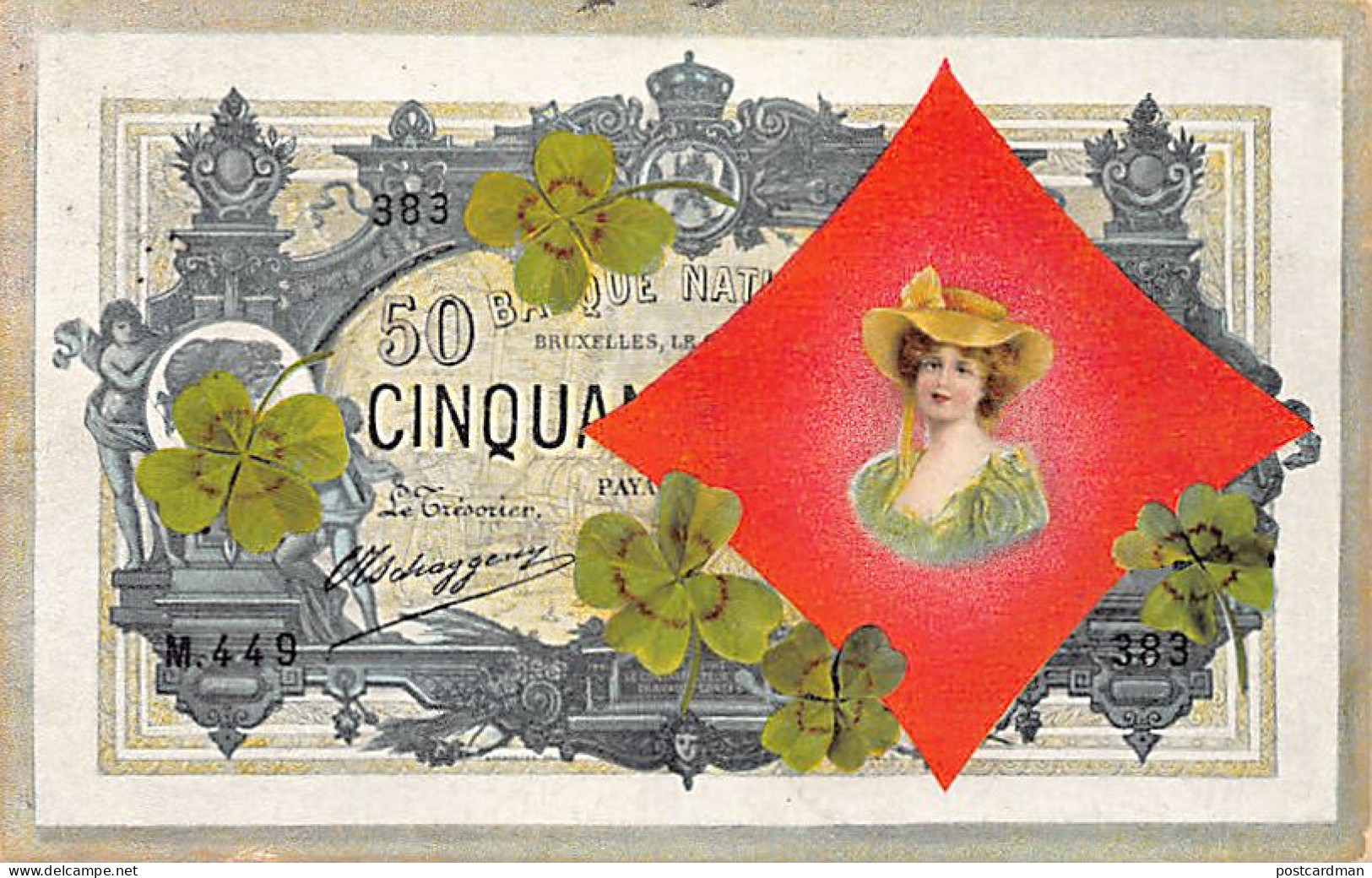 Belgique - Billet De Cinquante Francs - Femme - Reine De Carreau - Münzen (Abb.)