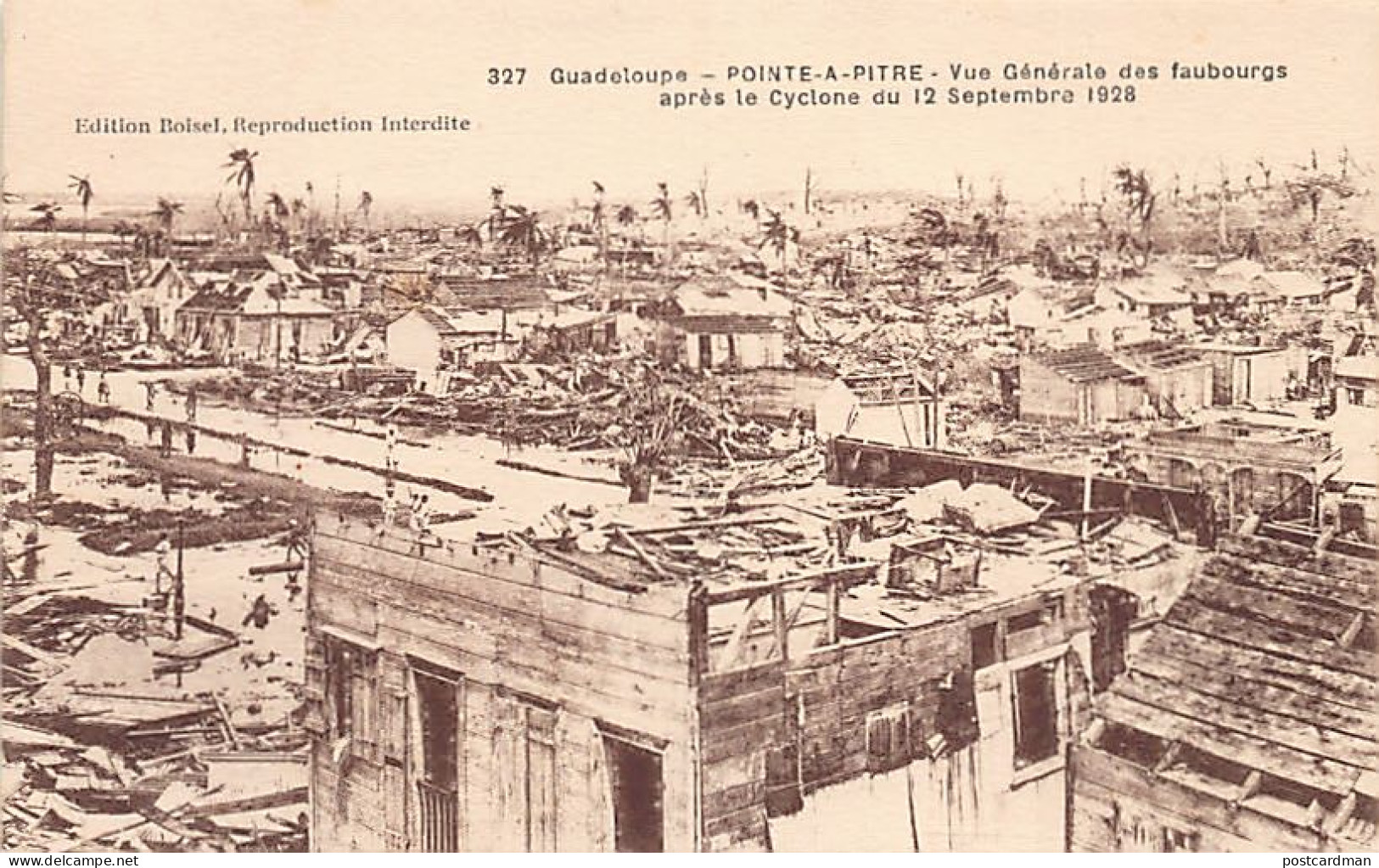 Guadeloupe - POINTE à PITRE - Cyclone Du 12 Septembre 1928 - Vue Géénrale Des Faubourgs - Ed. Boisel 327 - Pointe A Pitre