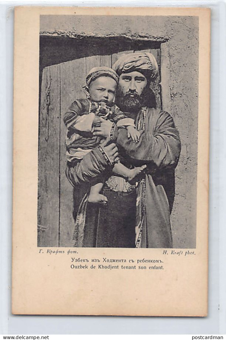 Tajikistan - Uzbek From Khujand And His Son - Publ. St. St. Evgheni - Red Cross - Tadjikistan