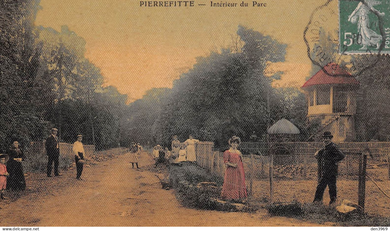 PIERREFITTE (Seine-Saint-Denis) - Intérieur Du Parc - Toilée Couleurs - Voyagé 1912 (2 Scans) Reims, 9 R De Bétheniville - Pierrefitte Sur Seine