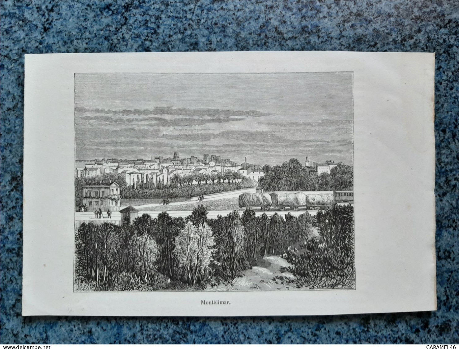 AFFICHE  -   DESSIN  -    VUE DE  MONTELIMAR   DEP 26   (  DROME ) - Afiches