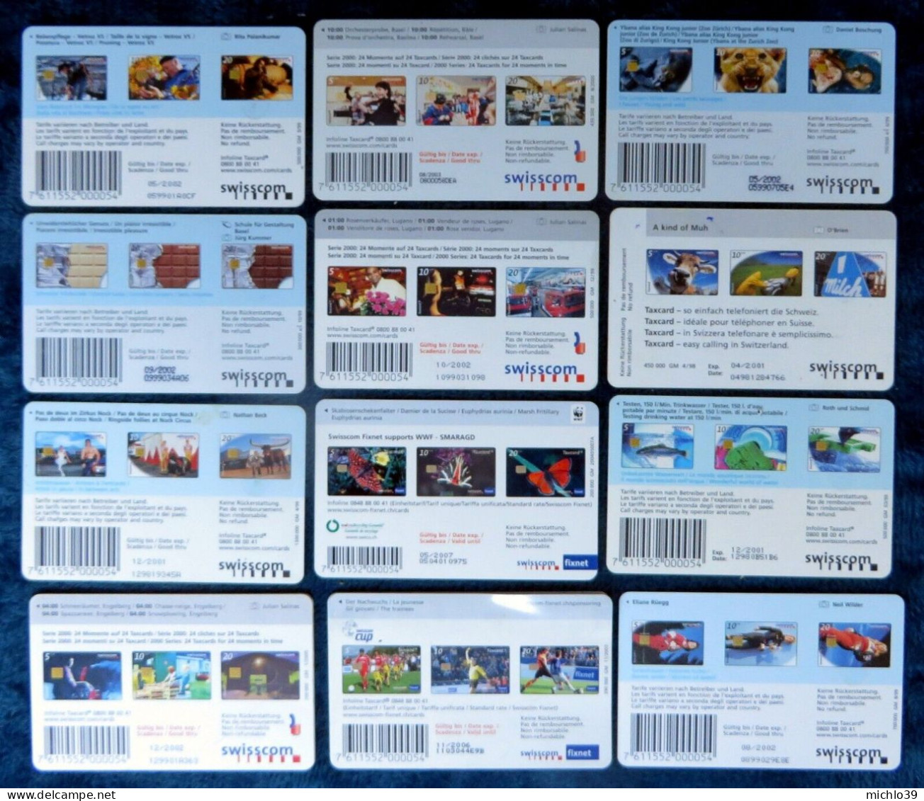 Lot de 79 télécartes de Suisse (voir mes scans svp) Taxcard 10, 15, 20 etc