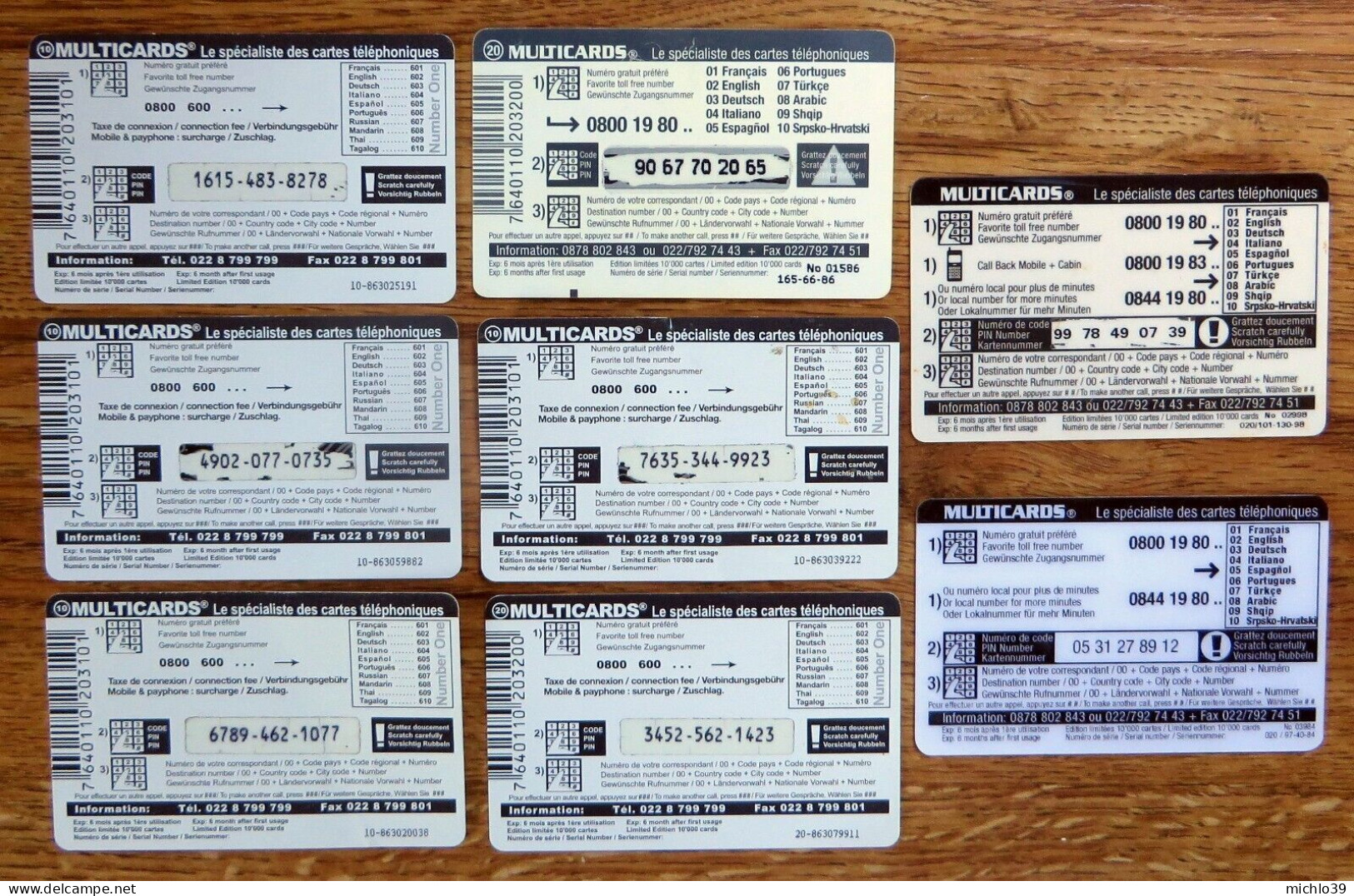 Lot de 79 télécartes de Suisse (voir mes scans svp) Taxcard 10, 15, 20 etc