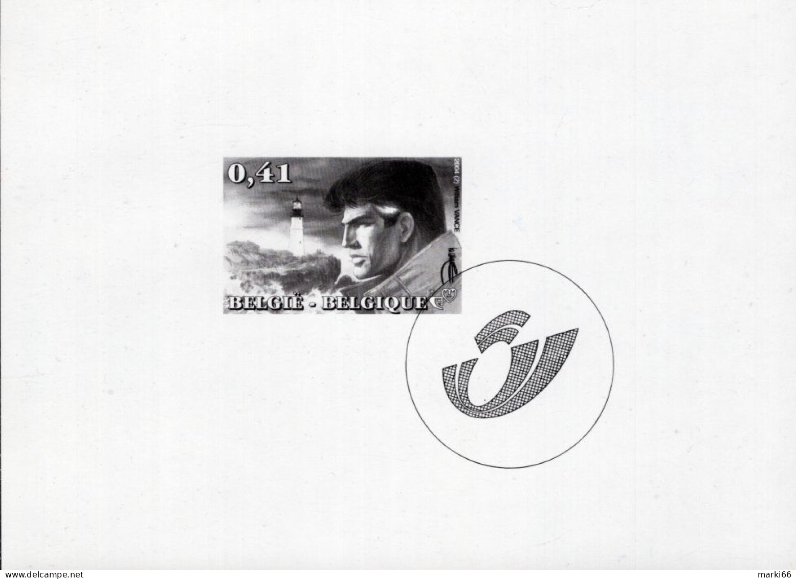 Belgium - 2004 - Youth Philately - XIII, Comics Figure Of William Vance - Mint Stamp Proof (blackprint) - Essais & Réimpressions