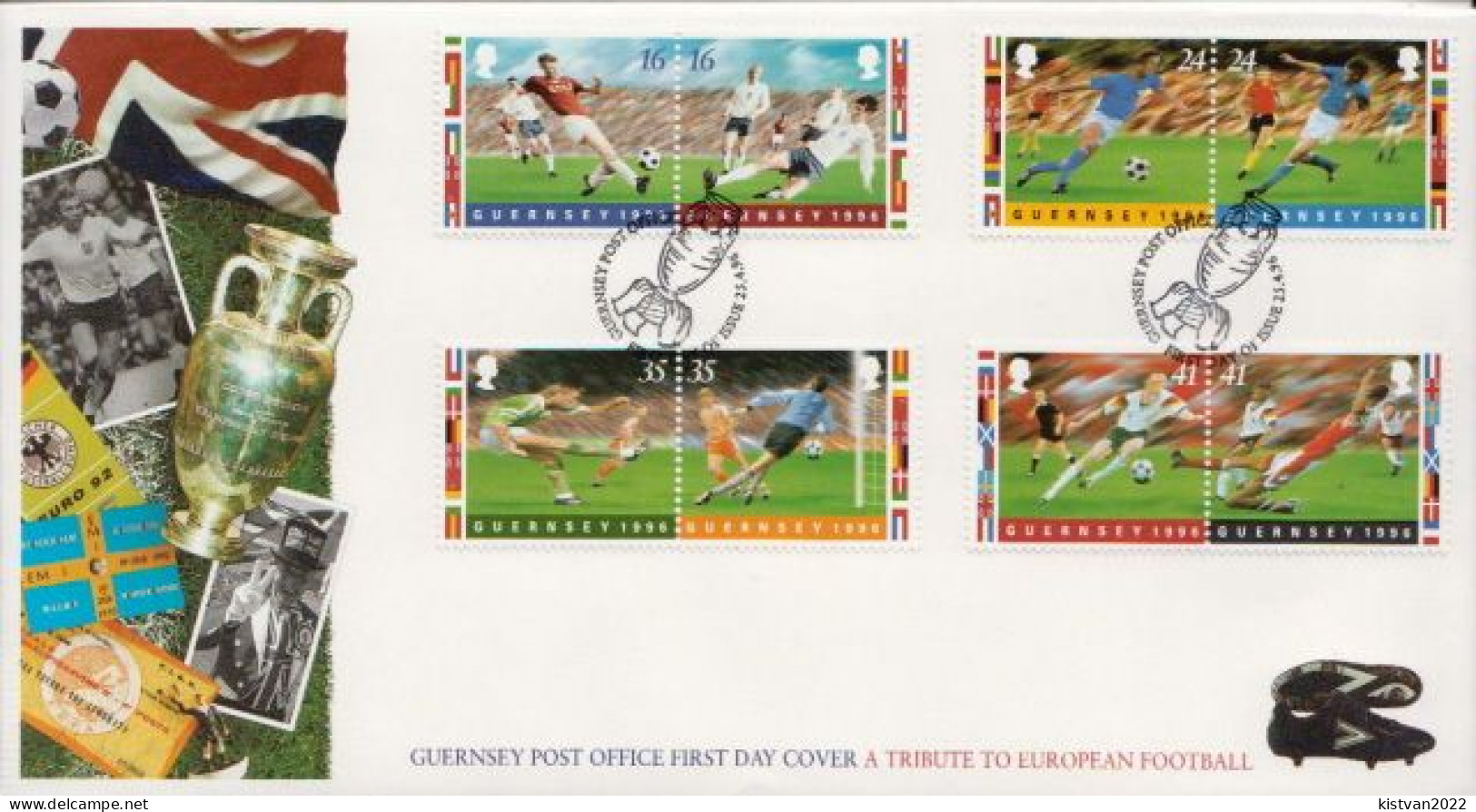 Guernsey Set On FDC - Europei Di Calcio (UEFA)