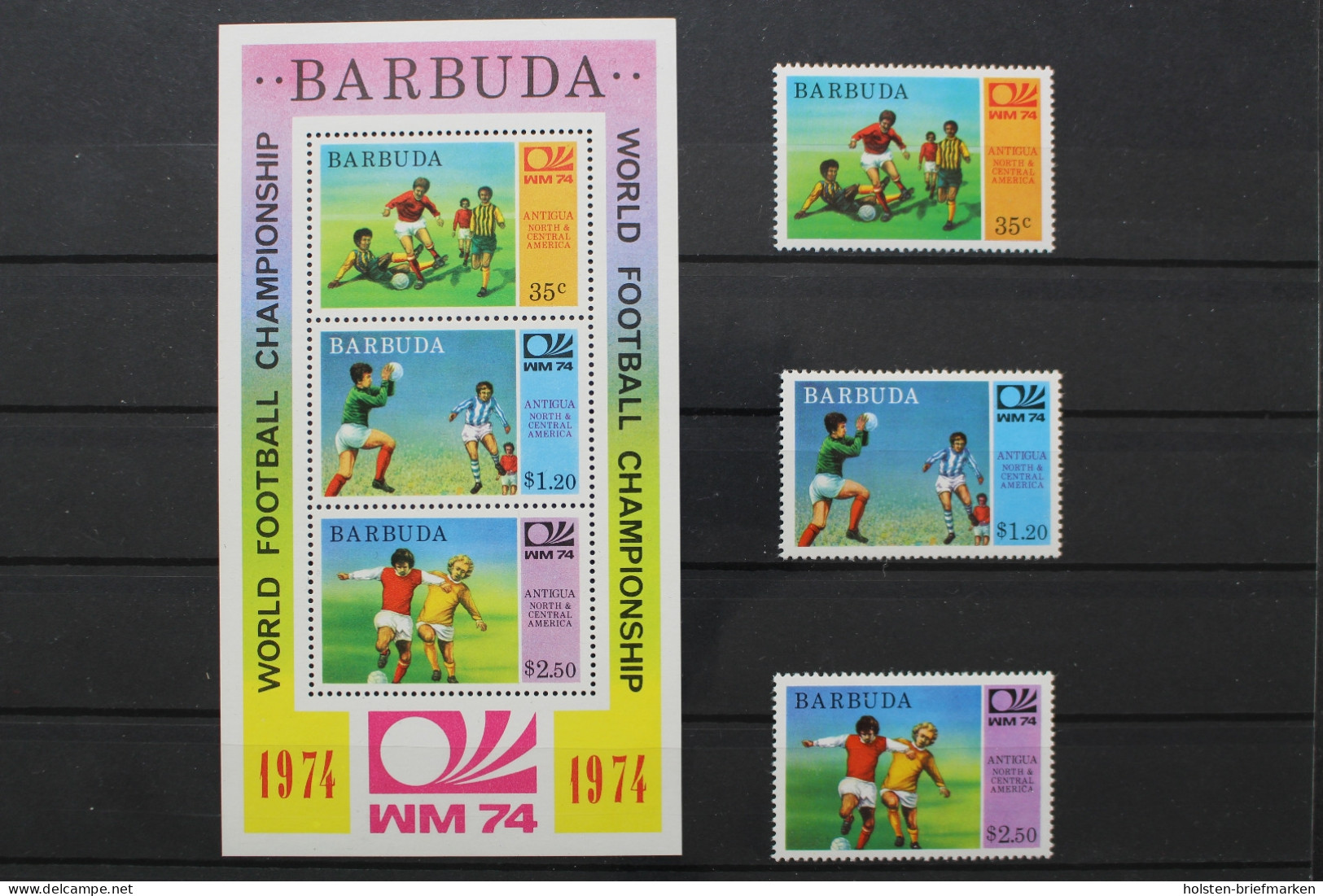 Antigua Und Barbuda-Barbuda, MiNr. 175-177, Block 8, Postfrisch - Antigua And Barbuda (1981-...)