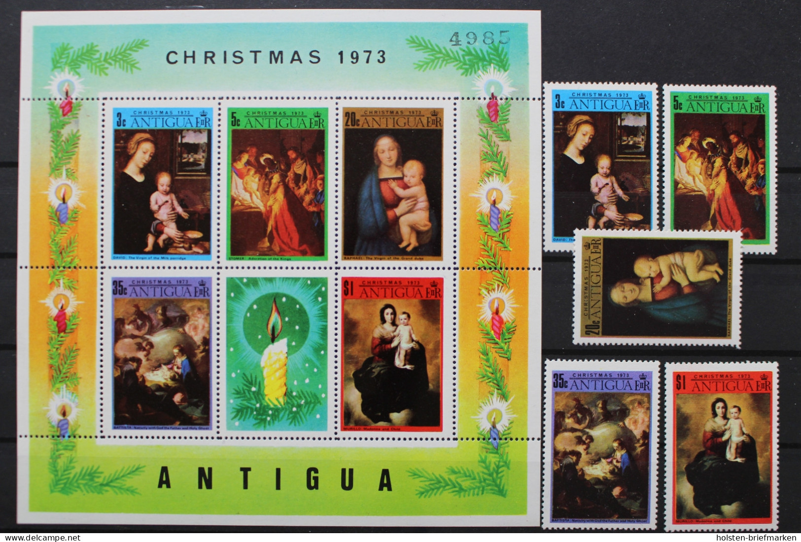 Antigua, MiNr. 305-309, Block 9, Postfrisch - Antigua And Barbuda (1981-...)