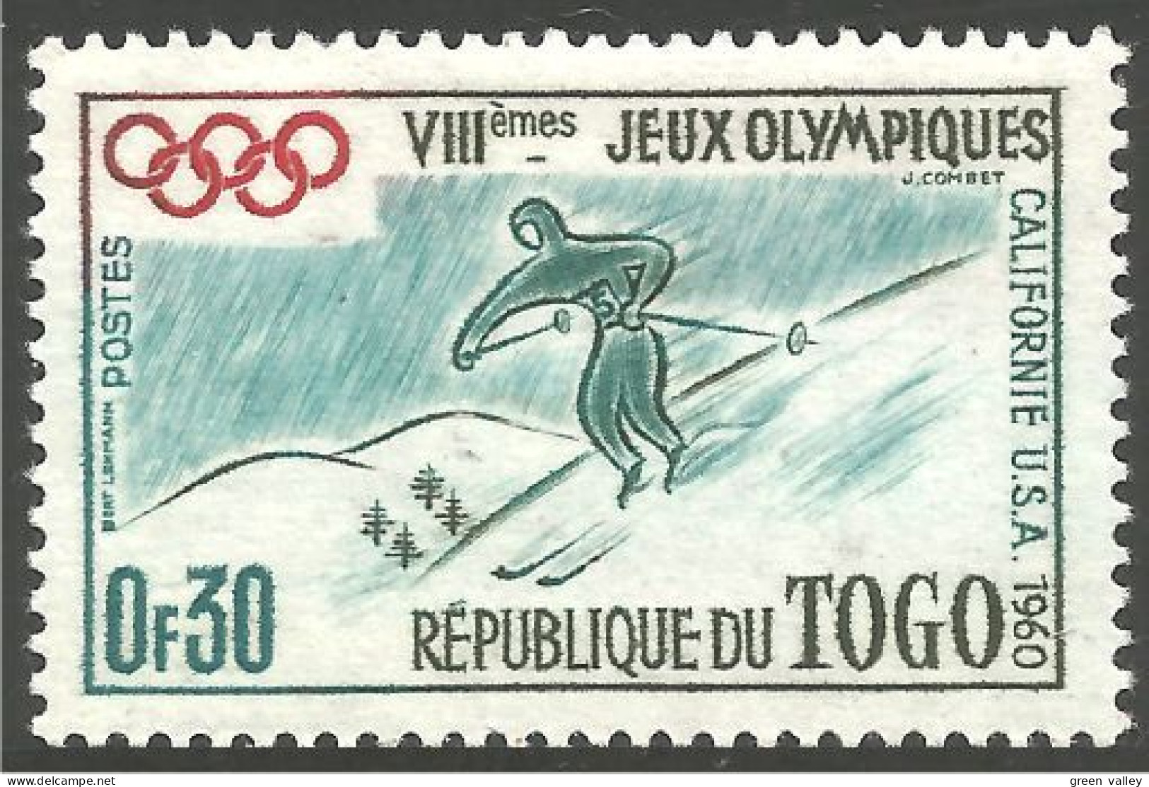 870 Togo Ski Olympiques MH * Neuf (TGO-124b) - Togo (1960-...)