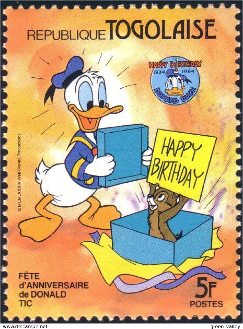 870 Togo Chipmunk Birthday Anniversaire MNH ** Neuf SC (TGO-10c) - Altri & Non Classificati