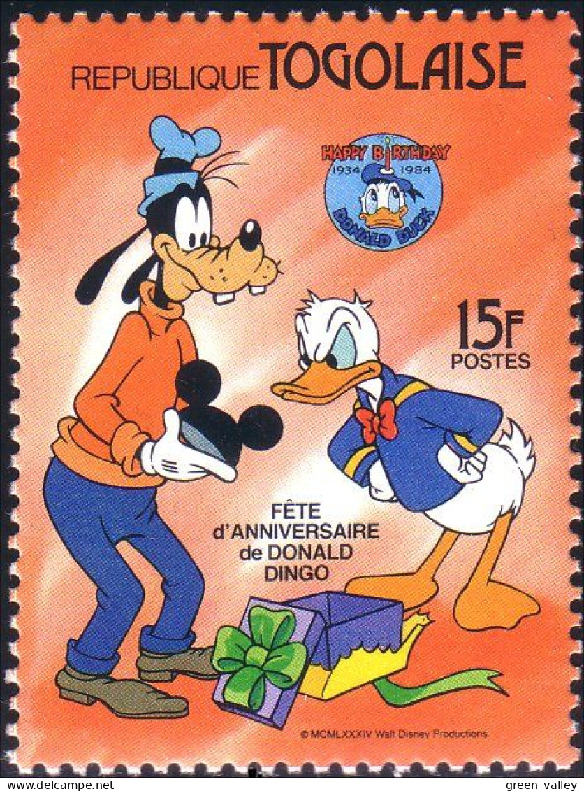 870 Togo Disney Donald Dingo Goofy Costume MNH ** Neuf SC (TGO-12a) - Togo (1960-...)