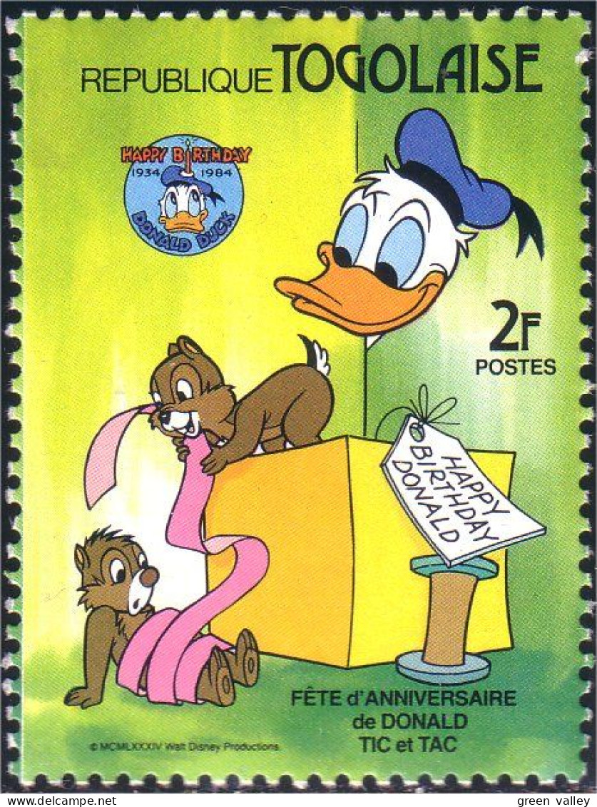 870 Togo Disney Donald Chipmunks MNH ** Neuf SC (TGO-8a) - Togo (1960-...)