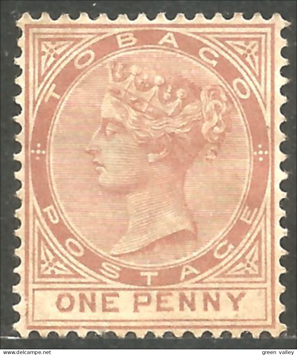 868 Tobago Queen Victoria 1883 1 P Rouge Red Mint No Gum (TOB-104) - Trinidad & Tobago (...-1961)