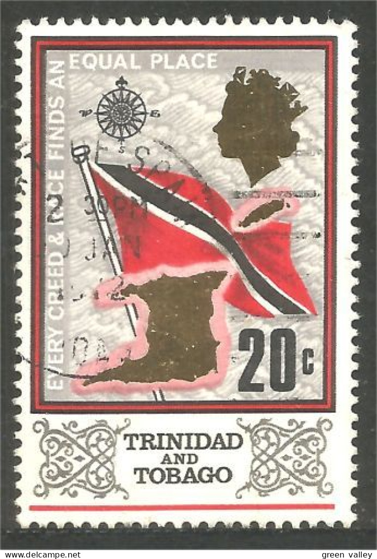 868 Trinidad Tobago Darpeau Flag Island Isle Ile Carte Map Insel 20c (TOB-96) - Timbres