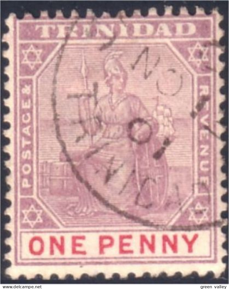 868 Trinité Tobago Britannia One Penny Type II NO 12 01 (TOB-26) - Trinidad & Tobago (1962-...)