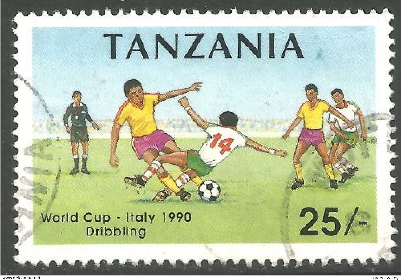 866 Tanzania Football Soccer World Cup 1990 (TZN-125a) - Tanzania (1964-...)