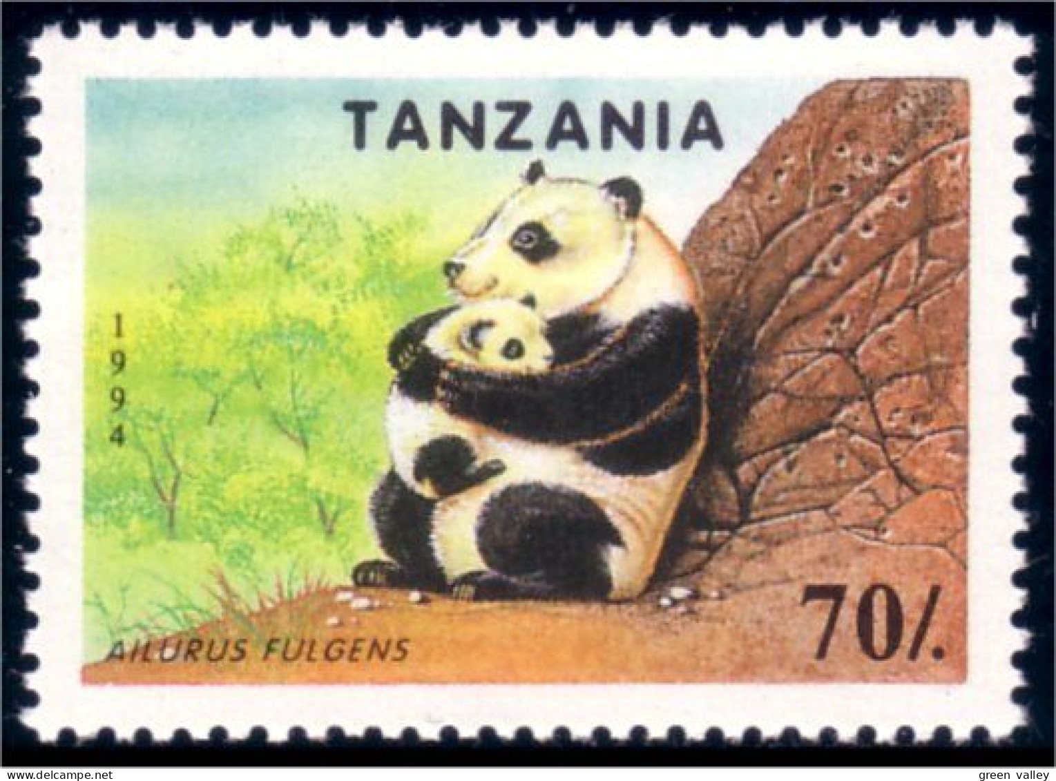 866 Tanzania Bear Panda MNH ** Neuf SC (TZN-76b) - Bears