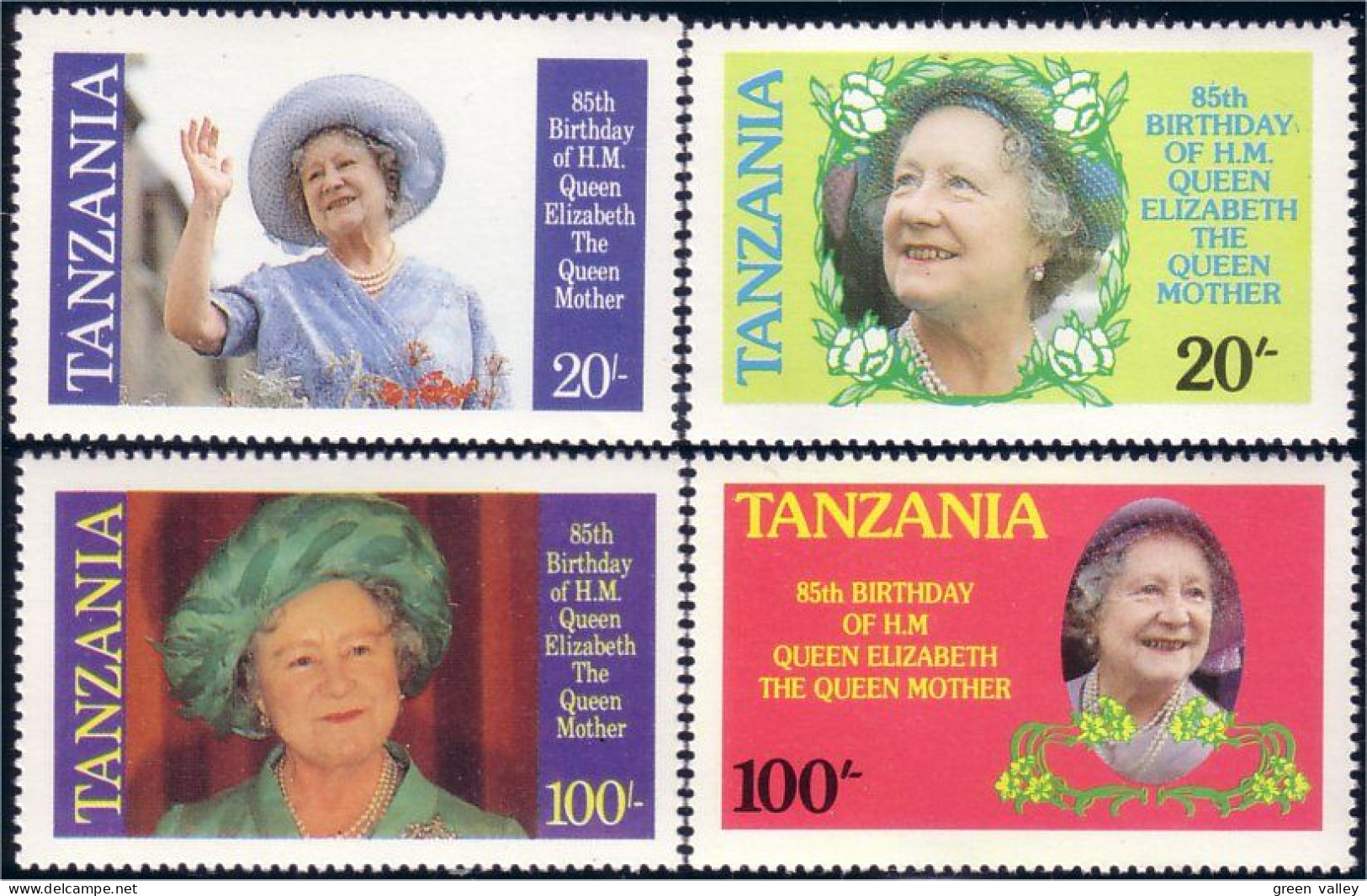 866 Tanzania Queen Mother 85th MNH ** Neuf SC (TZN-50a) - Tanzania (1964-...)