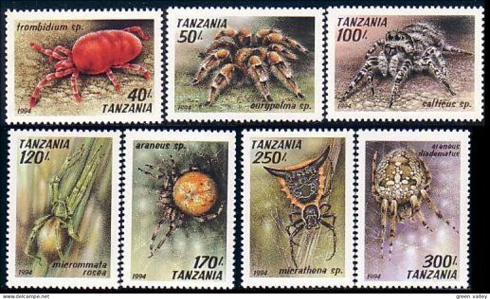 866 Tanzania Araignees Arachneens Arachnids Spiders MNH ** Neuf SC (TZN-20a) - Tanzania (1964-...)