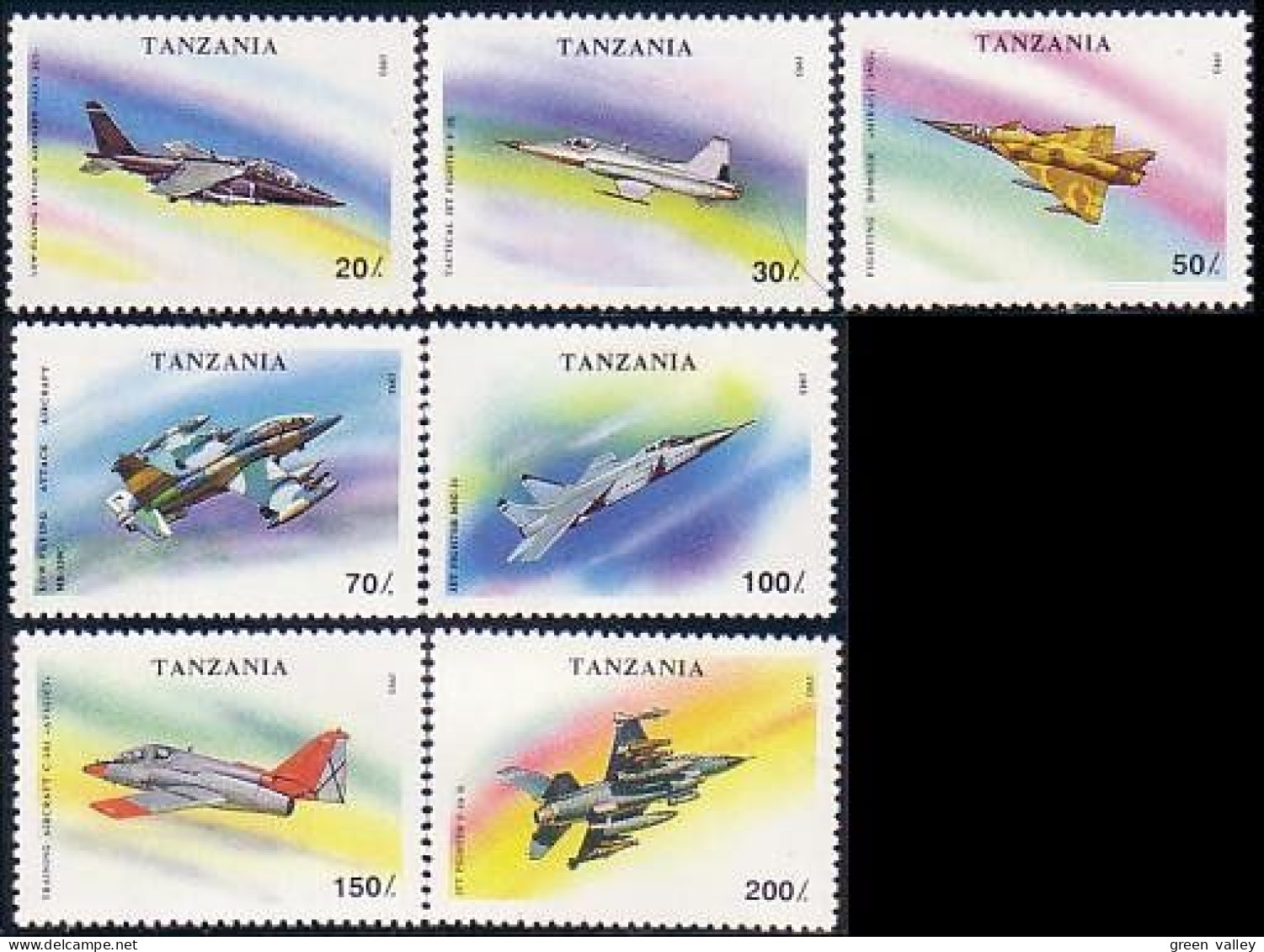 866 Tanzania Avions Militaires Fighter Planes MNH ** Neuf SC (TZN-15a) - Tanzania (1964-...)