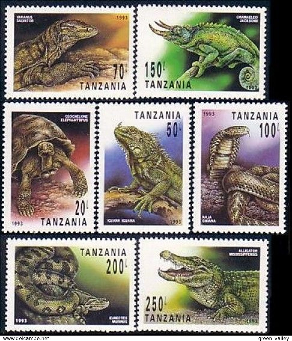 866 Tanzania Serpents Snakes Reptiles Tortue Turtle Crocodile MNH ** Neuf SC (TZN-11a) - Tanzania (1964-...)