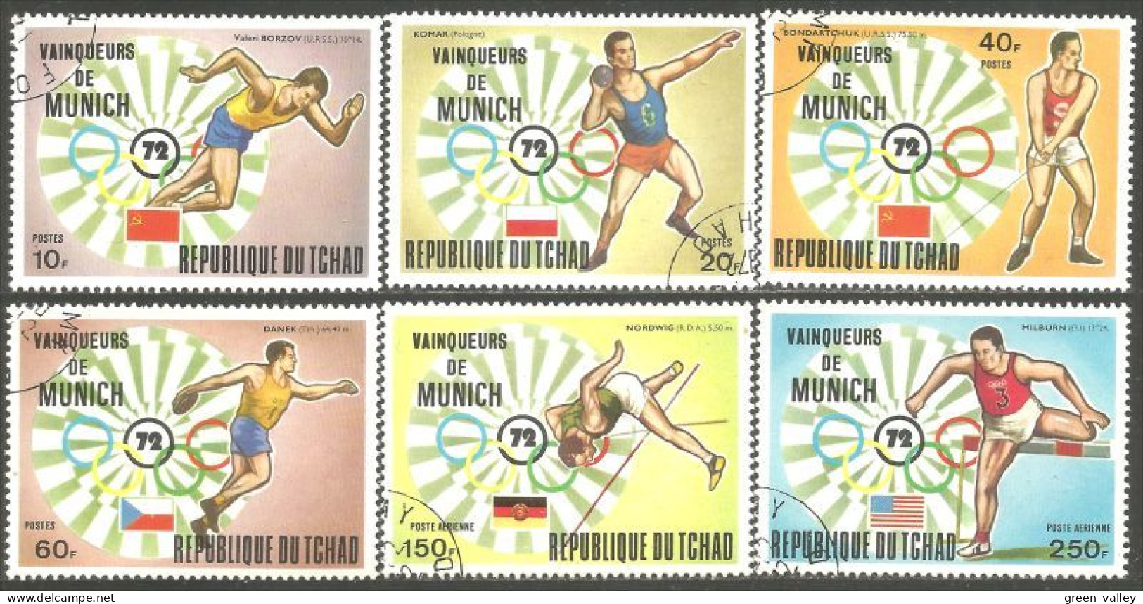 855 Tchad Olympiques Olympic Munich 72 Course Running Saut Jump Haies Hurdles (TCD-71) - Summer 1972: Munich