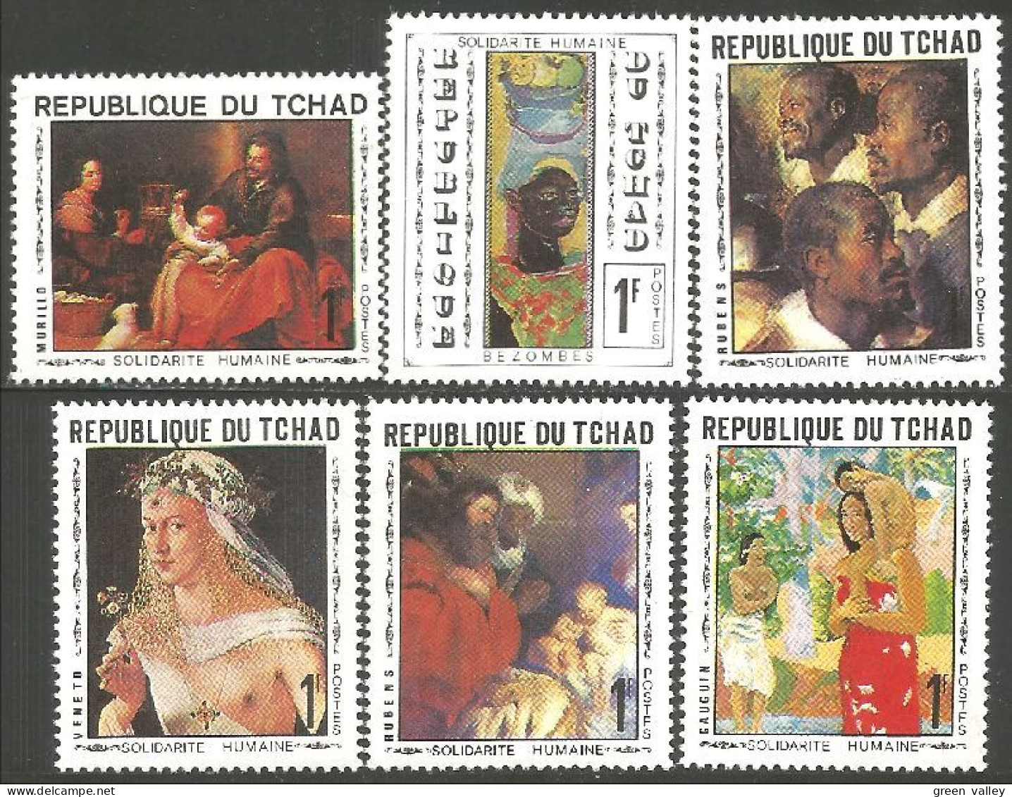 855 Tchad Tableaux Paintings Rubens Gauguin Murillo MNH ** Neuf SC (TCD-44a) - Ciad (1960-...)